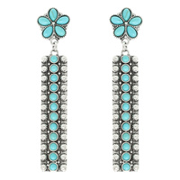 WESTERN TURQUOISE BAR EARRINGS