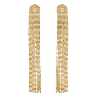 CRYSTAL RHINESTONE FRINGE DROP EARRINGS
