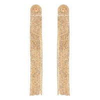 CRYSTAL RHINESTONE FRINGE DROP EARRINGS