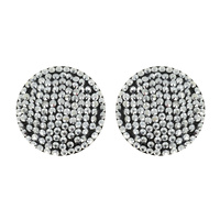 RHINESTONE ROUND CIRCLE ACRYLIC POST EARRINGS