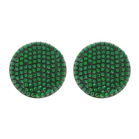 RHINESTONE ROUND CIRCLE ACRYLIC POST EARRINGS