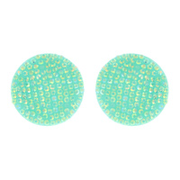 RHINESTONE ROUND CIRCLE ACRYLIC POST EARRINGS