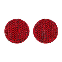 RHINESTONE ROUND CIRCLE ACRYLIC POST EARRINGS