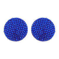 RHINESTONE ROUND CIRCLE ACRYLIC POST EARRINGS