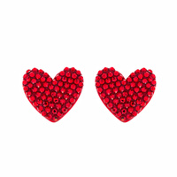RHINESTONE HEART ACRYLIC POST EARRINGS