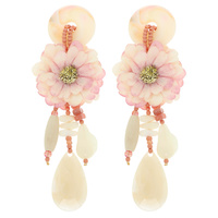 FLORAL BEAD DANGLE EARRINGS