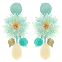 FLORAL BEAD DANGLE EARRINGS