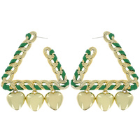 FASHION HOOP HEART DROP EARRINGS