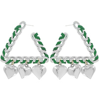 FASHION HOOP HEART DROP EARRINGS