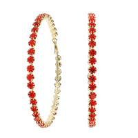 90MM RHINESTONE HOOP EARRINGS