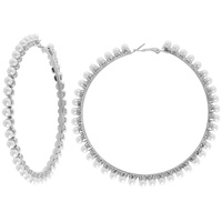 90MM PEARL STATION HOOP EARRINGS