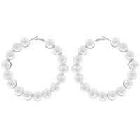 80MM PEARL HOOP EARRINGS