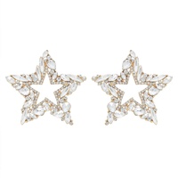 RHINESTONE CHANNEL-SET INLAY STAR EARRINGS