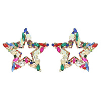 RHINESTONE CHANNEL-SET INLAY STAR EARRINGS