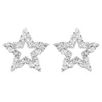 RHINESTONE CHANNEL-SET INLAY STAR EARRINGS