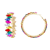 GEMSTONE HOOP EARRINGS