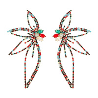 RHINESTONE ANGEL WING POST EARRINGS