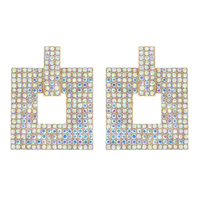 CRYSTAL RHINESTONE SQUARE DROP EARRINGS