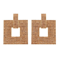 CRYSTAL RHINESTONE SQUARE DROP EARRINGS