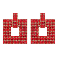 CRYSTAL RHINESTONE SQUARE DROP EARRINGS