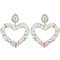 GEMSTONE HEART DROP EARRINGS