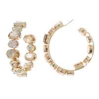 60MM CRYSTAL RHINESTONE LARGE HOOP EARRINGS