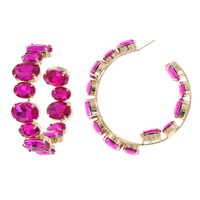 60MM CRYSTAL RHINESTONE LARGE HOOP EARRINGS