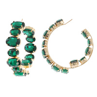 60MM CRYSTAL RHINESTONE LARGE HOOP EARRINGS