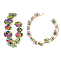 60MM CRYSTAL RHINESTONE LARGE HOOP EARRINGS