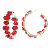 60MM CRYSTAL RHINESTONE LARGE HOOP EARRINGS
