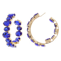 60MM CRYSTAL RHINESTONE LARGE HOOP EARRINGS