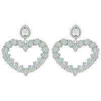 OPAL TEARDROP GEMSTONE HEART DROP EARRINGS