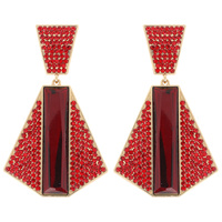 ART DECO VINTAGE GLAM CRYSTAL  2-TIER  PYRAMID DROP EARRINGS