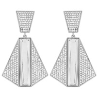ART DECO VINTAGE GLAM CRYSTAL  2-TIER  PYRAMID DROP EARRINGS