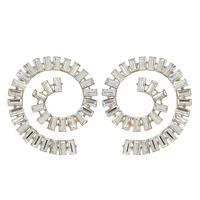 CRYSTAL BAGUETTE SPIRAL DROP EARRINGS