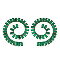 CRYSTAL BAGUETTE SPIRAL DROP EARRINGS