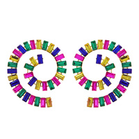 CRYSTAL BAGUETTE SPIRAL DROP EARRINGS