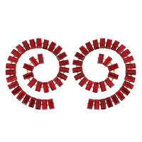 CRYSTAL BAGUETTE SPIRAL DROP EARRINGS