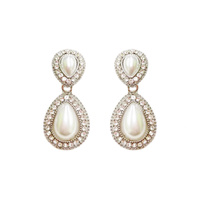 DANGLE TEARDROP W PAVE EARRINGS