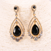 BLACK STONE EARRINGS W/LARGE STONE INSIDE