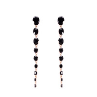 LONG CIRCLE RHINESTONE EARRING W/GEMS