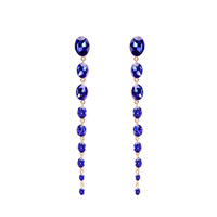LONG CIRCLE RHINESTONE EARRING W/GEMS