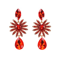 CIRCLE RHINESTONE EARRING W/POINTS IN CENTER