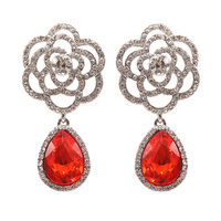 FLORAL TEARDROP STONE EARRING
