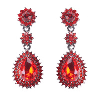 ART DECO TEARDROP STONE EARRING