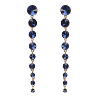 ROUND STONE DANGLE POST EARRING