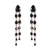 TEARDROP DANGLE STONE POST EARRING
