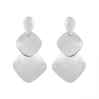 LAYERED SQUARE METAL POST EARRING