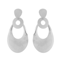 OVAL CIRCLE GEO METAL POST EARRING