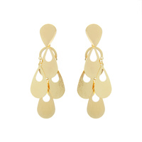 TEXTURE DROP LAYERED METAL EARRING